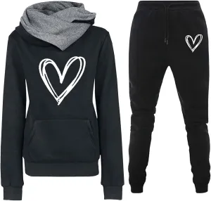 SHAOBGE Unisex 2 Piece Outfits Women Men Hoodie Tracksuits Oversized Sweatshirts Jogger Sweatpants Y2K Sweatsuit with Pockets