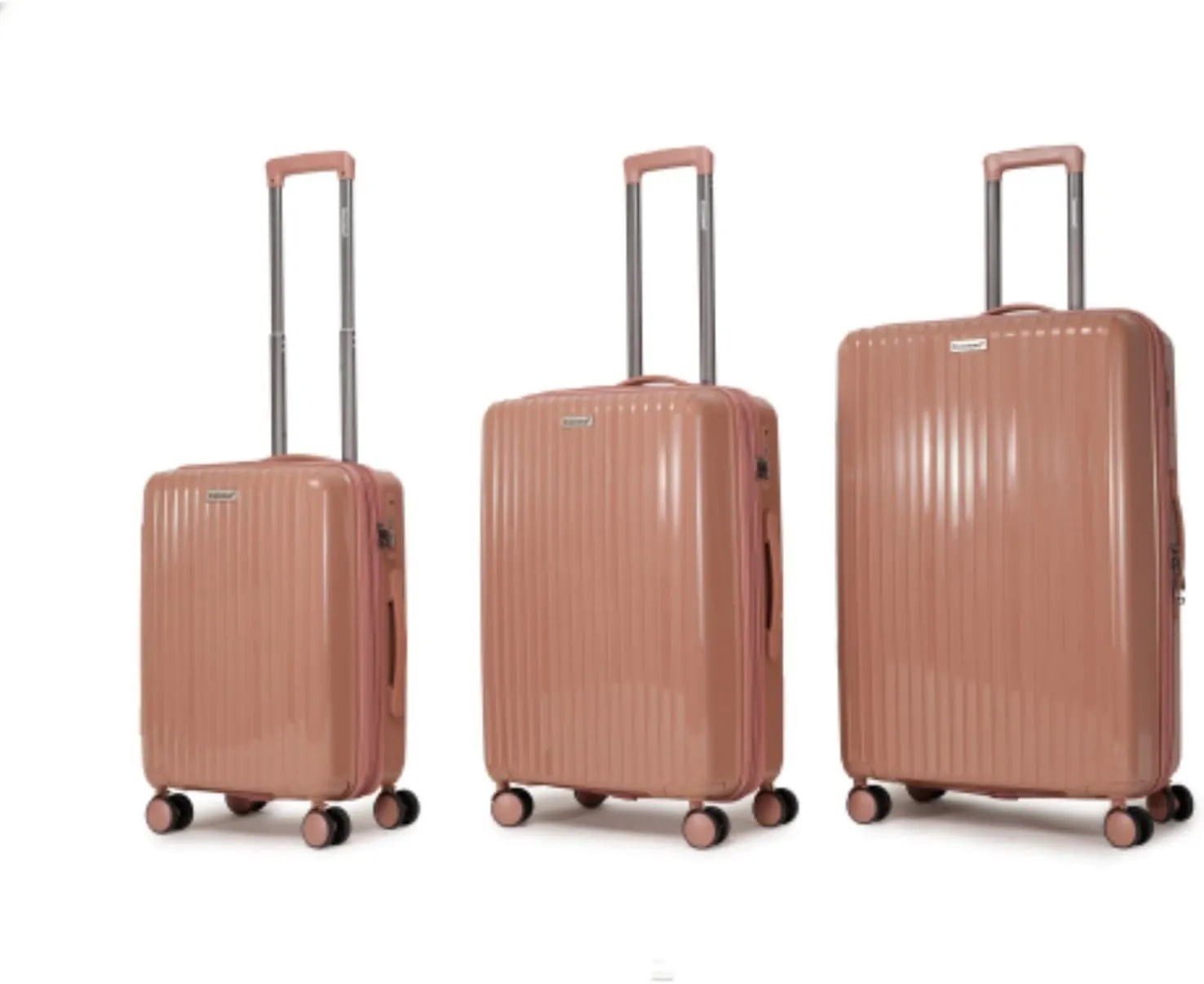 Suitcase Set, 3-Piece Suitcase Set, Suitcase Set in PP, Hard Shell, Telescopic Handle in Aluminum, with Swivel Wheels, Unisex, 20''/24''/28''