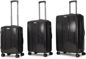 Suitcase Set, 3-Piece Suitcase Set, Suitcase Set in PP, Hard Shell, Telescopic Handle in Aluminum, with Swivel Wheels, Unisex, 20''/24''/28''