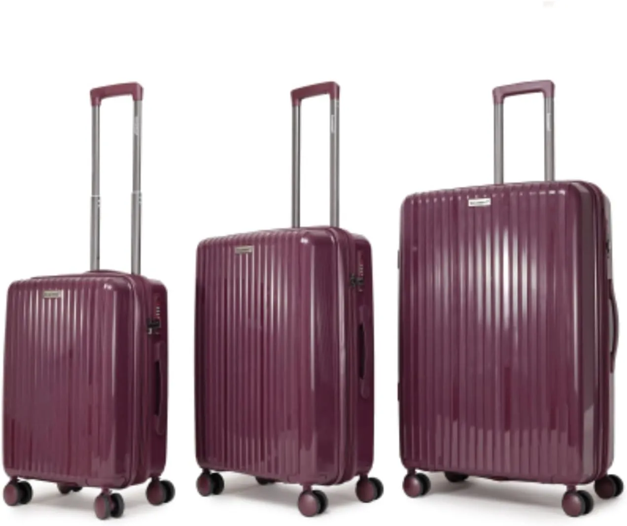 Suitcase Set, 3-Piece Suitcase Set, Suitcase Set in PP, Hard Shell, Telescopic Handle in Aluminum, with Swivel Wheels, Unisex, 20''/24''/28''