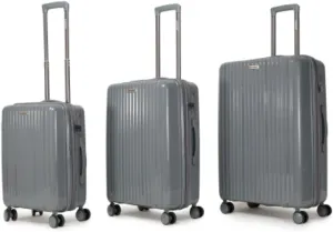 Suitcase Set, 3-Piece Suitcase Set, Suitcase Set in PP, Hard Shell, Telescopic Handle in Aluminum, with Swivel Wheels, Unisex, 20''/24''/28''