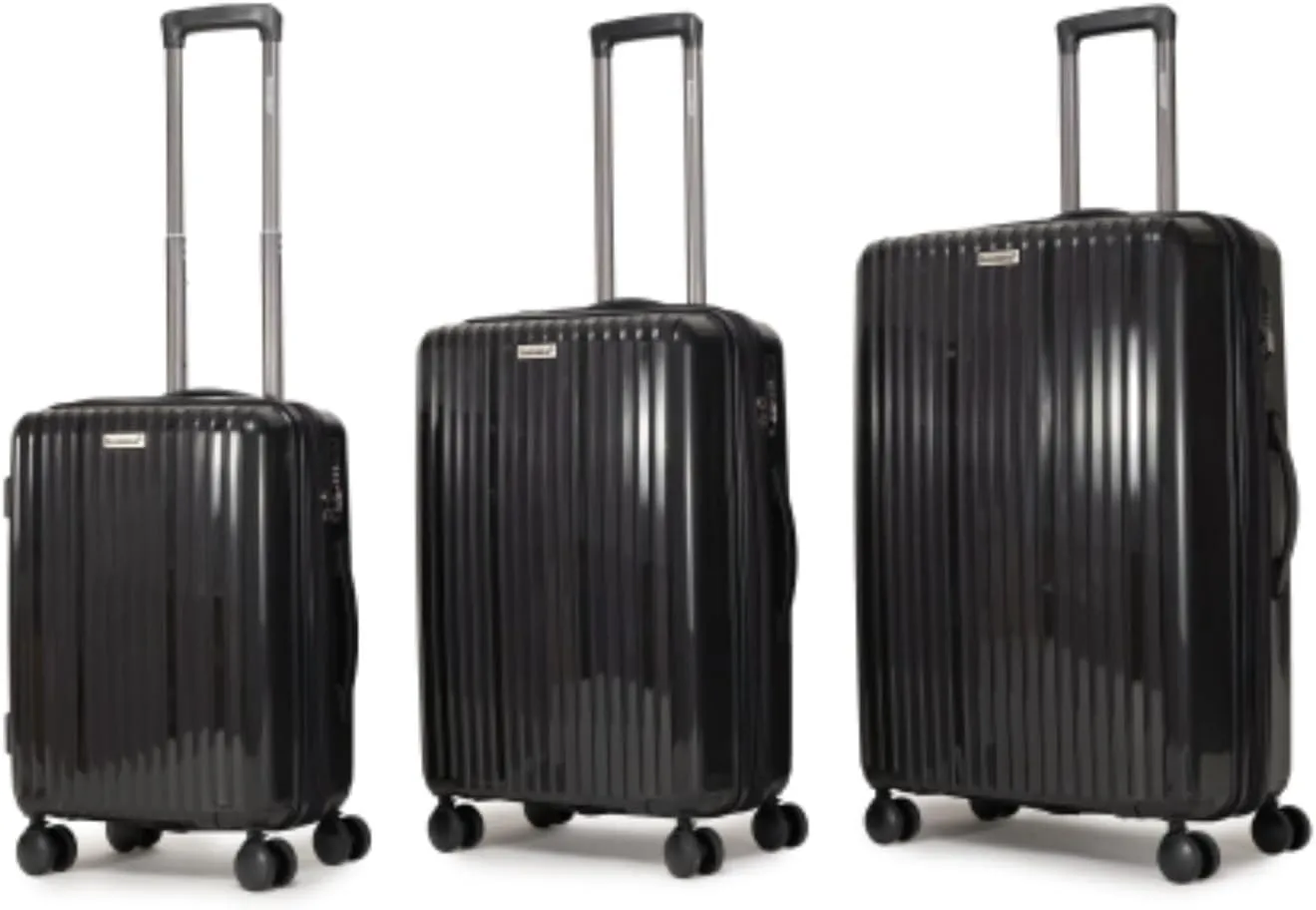 Suitcase Set, 3-Piece Suitcase Set, Suitcase Set in PP, Hard Shell, Telescopic Handle in Aluminum, with Swivel Wheels, Unisex, 20''/24''/28''