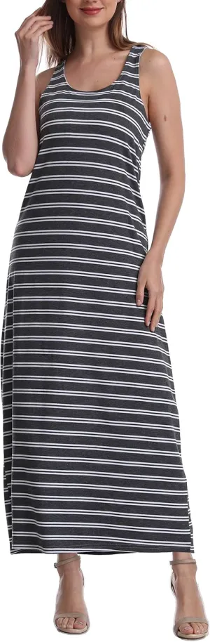 SUMONA Women Long Tank Tops Ankle Length Maxi Dress Bodycon Sleeveless Racerback
