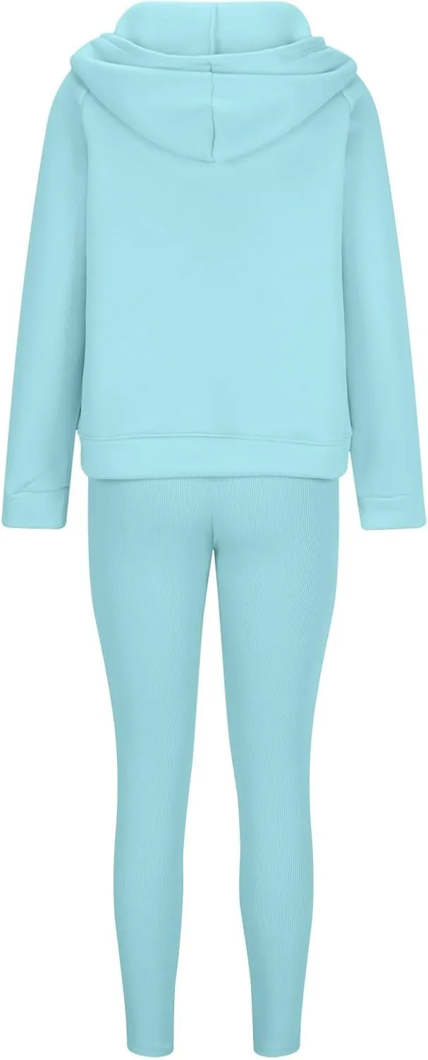 Sweatsuit Set for Women 3 Piece Oversized Outfits, Trendy Hoodie Tank Top Long Pants Matching Lounge Set