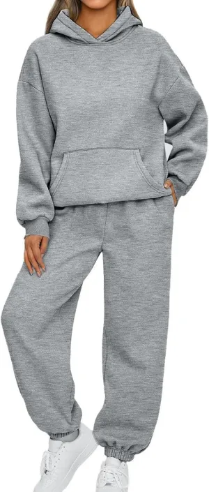 Sweatsuits Women 2 Piece Outfit Lounge Oversized Casual Long Sleeve Pullover Y2k Winter Fashion Tracksuits