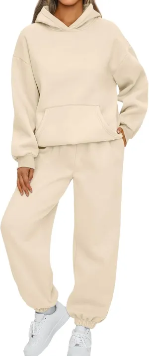 Sweatsuits Women 2 Piece Outfit Lounge Oversized Casual Long Sleeve Pullover Y2k Winter Fashion Tracksuits