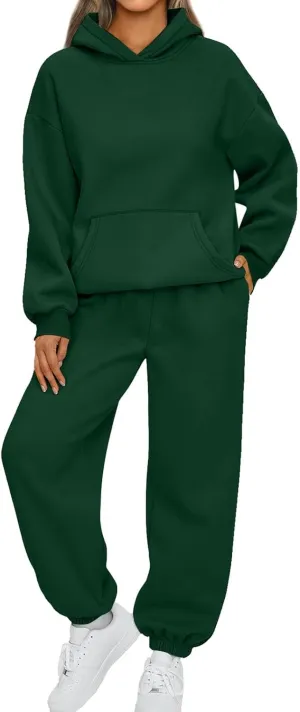 Sweatsuits Women 2 Piece Outfit,2024 Casual Oversized Hoodies Jogger Sweatpants Lounge Sweatshirt Fall Y2K Tracksuit