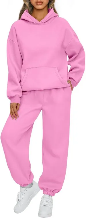 Sweatsuits Women 2 Piece Outfit,2024 Casual Oversized Hoodies Jogger Sweatpants Lounge Sweatshirt Fall Y2K Tracksuit