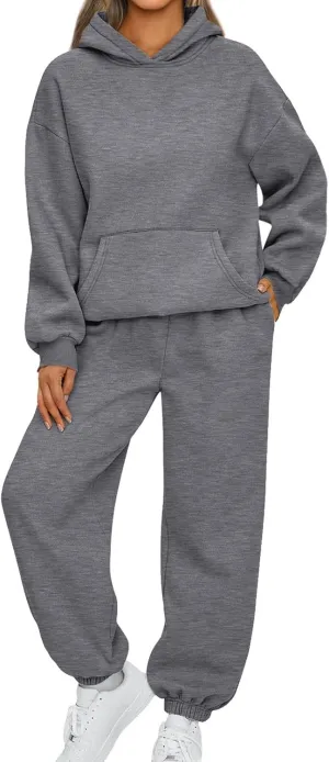 Sweatsuits Women 2 Piece Outfit,2024 Casual Oversized Hoodies Jogger Sweatpants Lounge Sweatshirt Fall Y2K Tracksuit