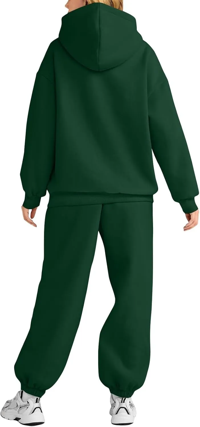 Sweatsuits Women 2 Piece Outfit,2024 Casual Oversized Hoodies Jogger Sweatpants Lounge Sweatshirt Fall Y2K Tracksuit
