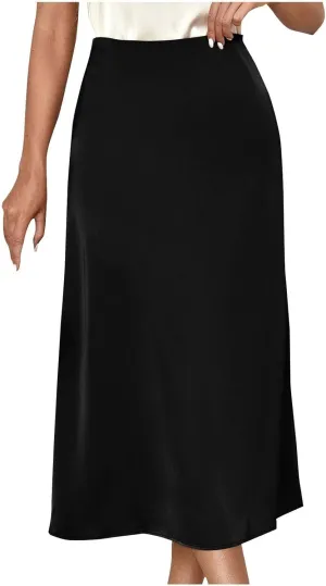 TANGNADE Women Skirts Midi Length High Waist Trendy Dressy Summer Work Office A Line Skirt Business Casual Outfits