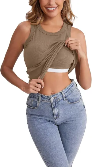 Tank top with Built in Bra for Women Racerback Workout Undershirt Cotton Camisole Workout Sports Padded Cami 2025