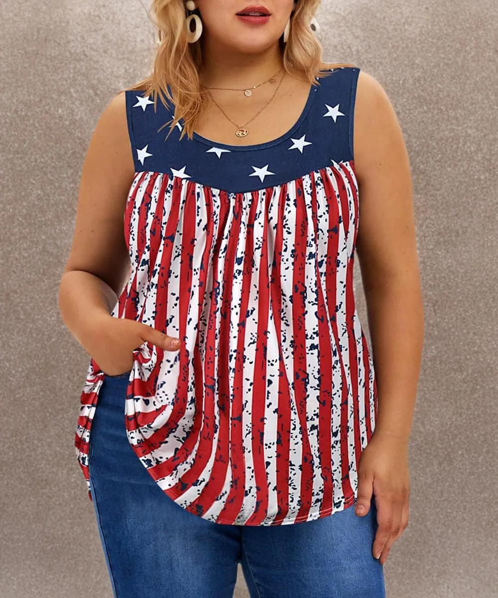 TIYOMI Plus Size Floral Tank Tops for Women Sleeveless Shirts Summer Tunic Tank Tops Flowy Camisoles XL-5XL