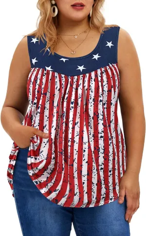 TIYOMI Plus Size Floral Tank Tops for Women Sleeveless Shirts Summer Tunic Tank Tops Flowy Camisoles XL-5XL