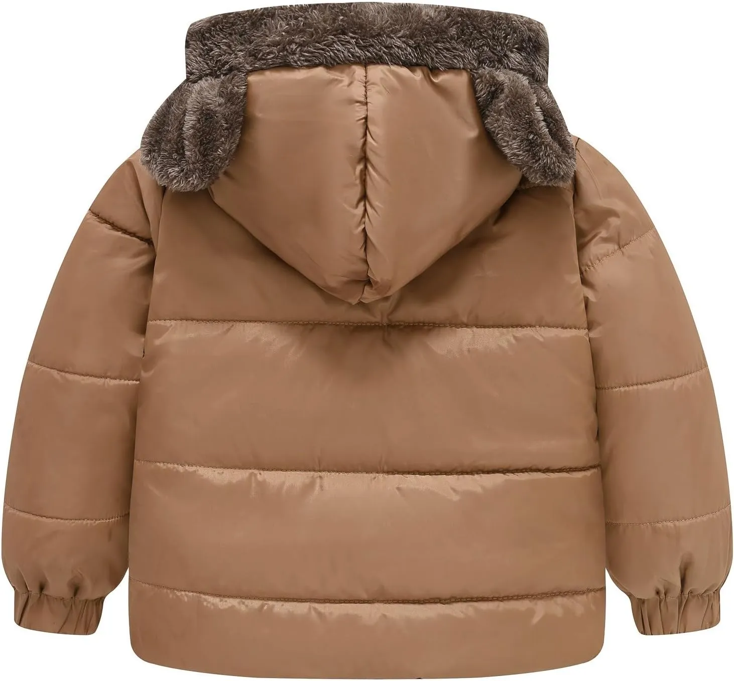 Toddler Boy Bear Ears Coat Boys and Girls Middle Children Solid Color Cute Pocket Short Cotton Padded Children's Jacket