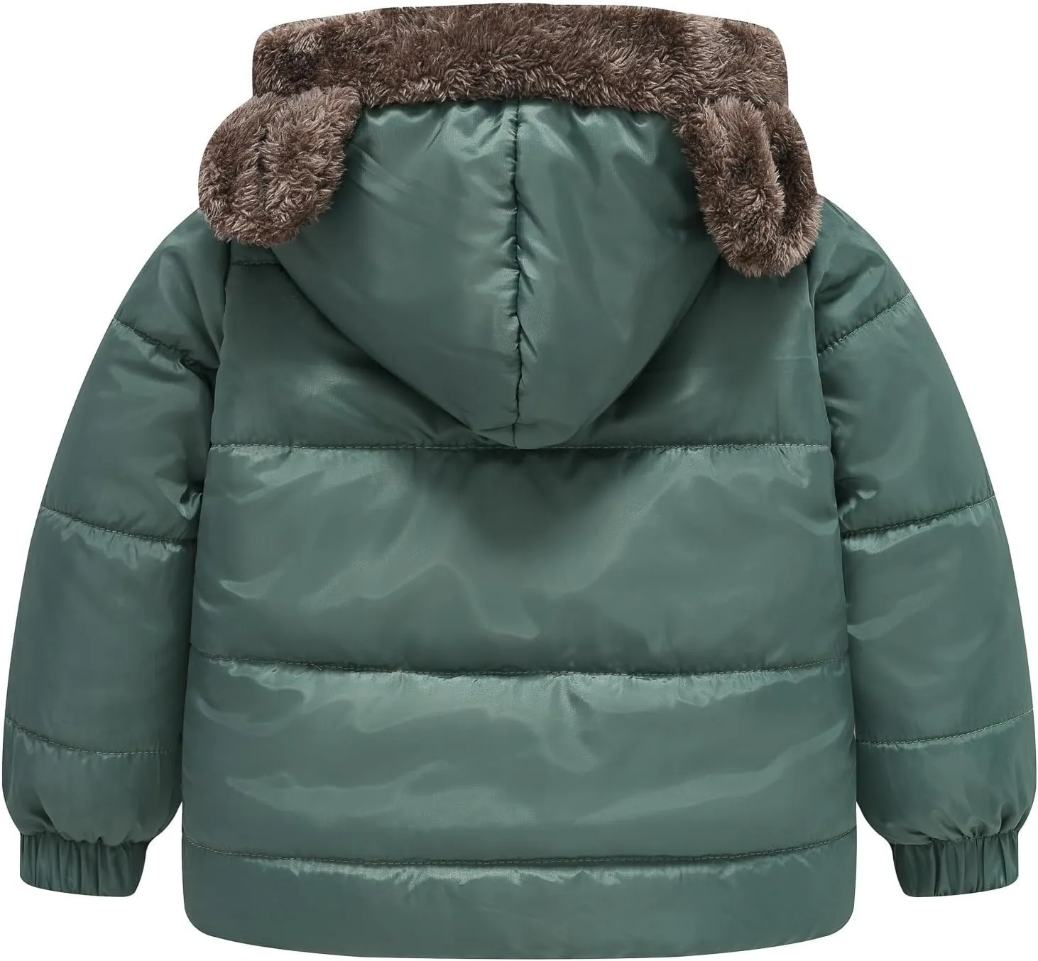 Toddler Boy Bear Ears Coat Boys and Girls Middle Children Solid Color Cute Pocket Short Cotton Padded Children's Jacket