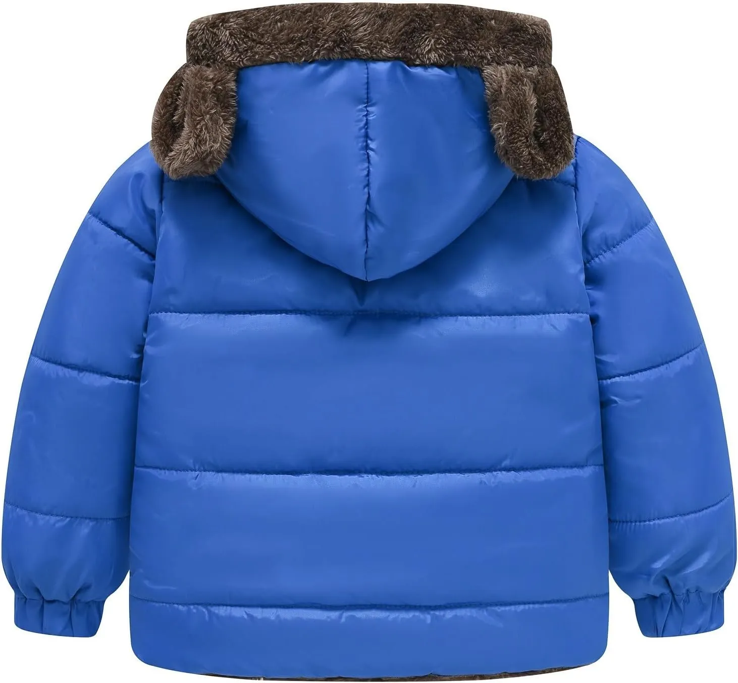Toddler Boy Bear Ears Coat Boys and Girls Middle Children Solid Color Cute Pocket Short Cotton Padded Children's Jacket