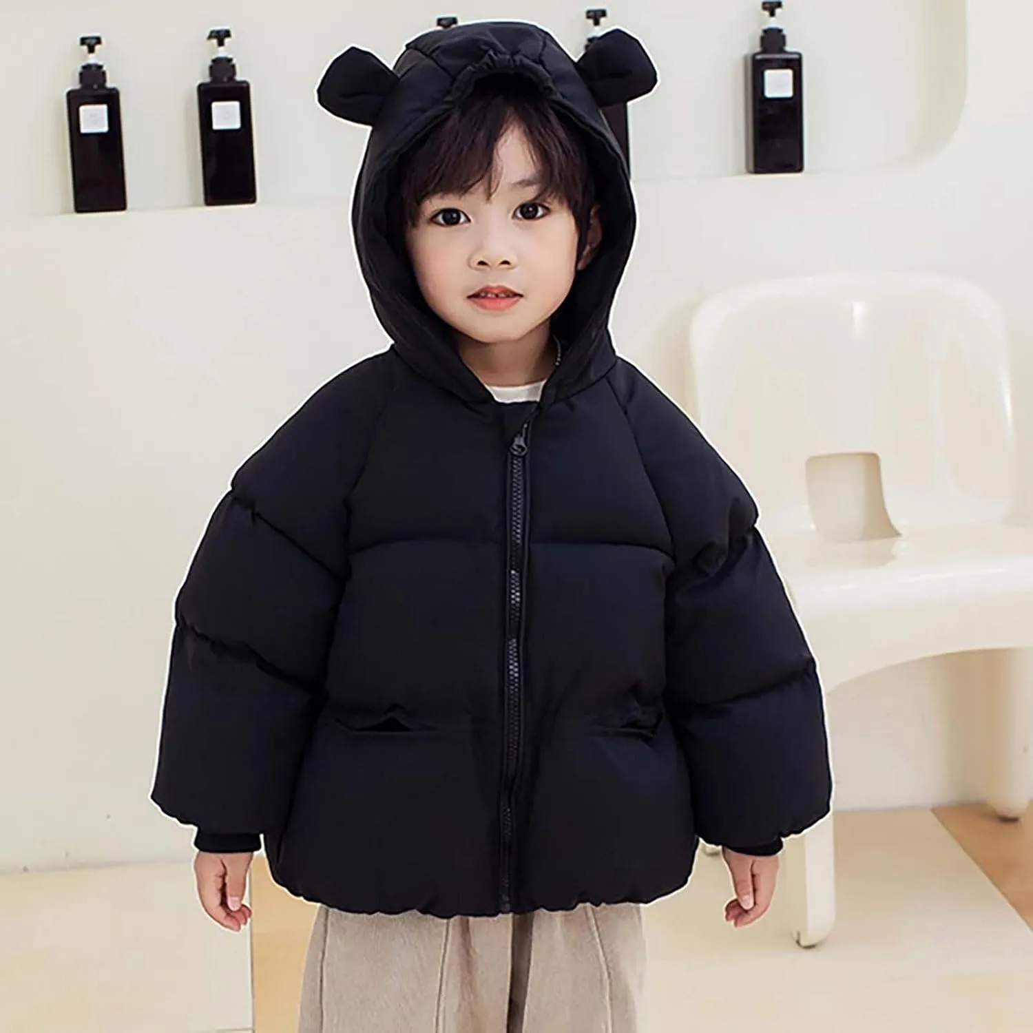 Toddler Girl Coat Kids Toddler Baby Girls Boys Winter Warm Thick Solid Cotton Long Sleeve Padded Jacket Coat