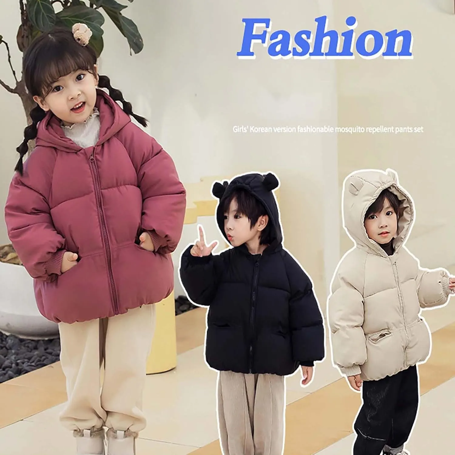 Toddler Girl Coat Kids Toddler Baby Girls Boys Winter Warm Thick Solid Cotton Long Sleeve Padded Jacket Coat