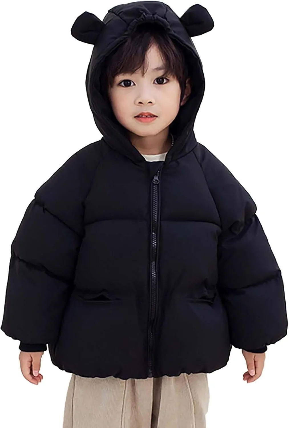 Toddler Girl Coat Kids Toddler Baby Girls Boys Winter Warm Thick Solid Cotton Long Sleeve Padded Jacket Coat