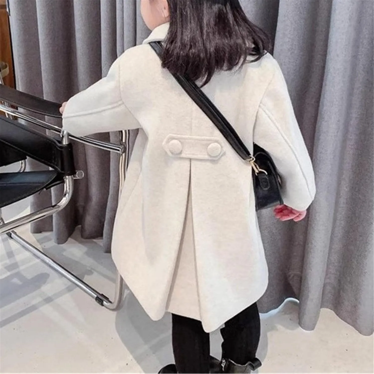 Toddler Girls Trench Coat Baby Girl Woolen Dress Coat Girl Dress Coat Peacoat Winter Double Buttons Fall