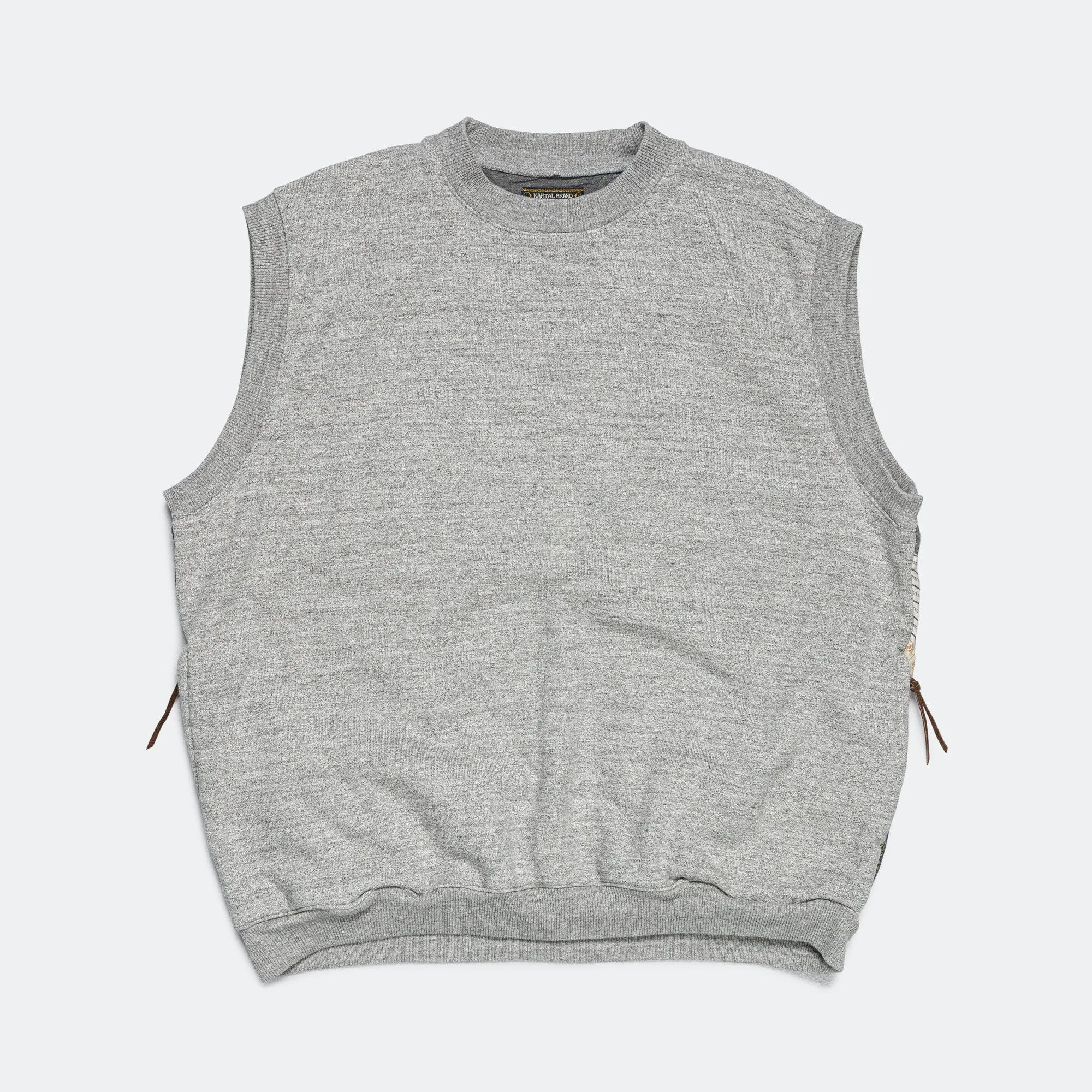 TOP SWT Knit x YABANE Quilt 2 TONES BIG Vest - Grey/IDG