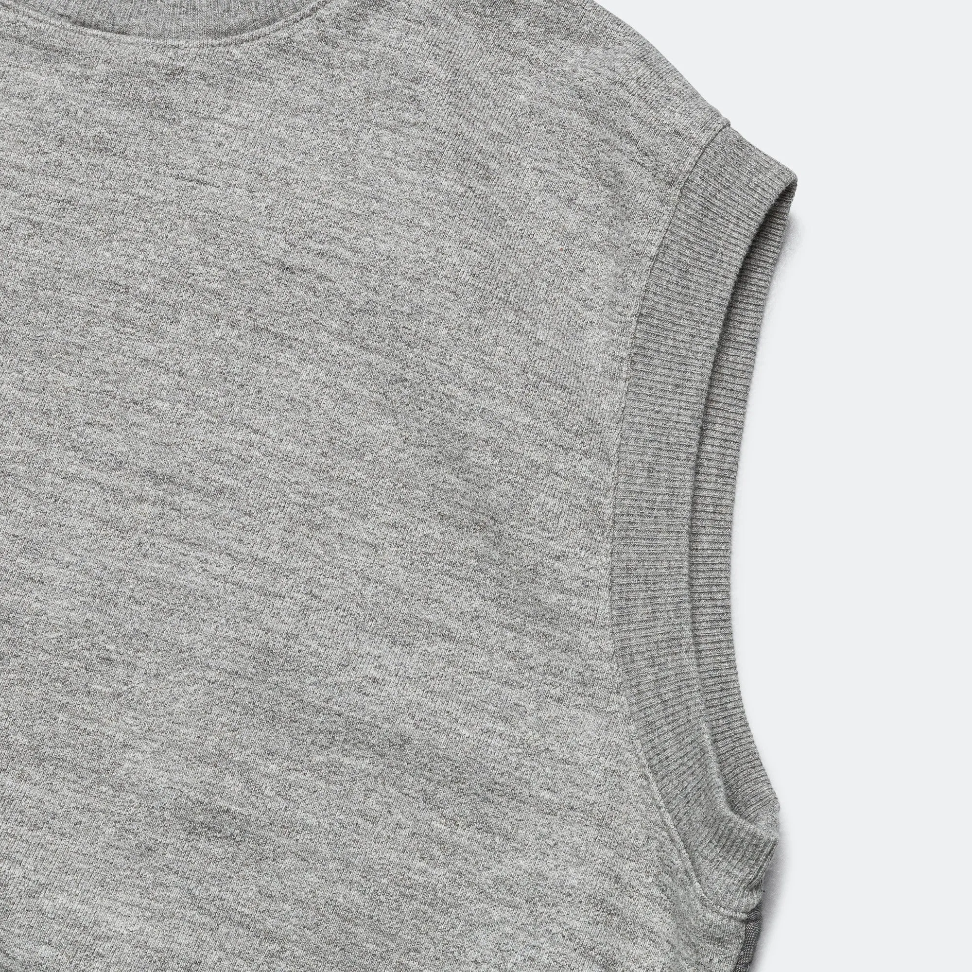 TOP SWT Knit x YABANE Quilt 2 TONES BIG Vest - Grey/IDG