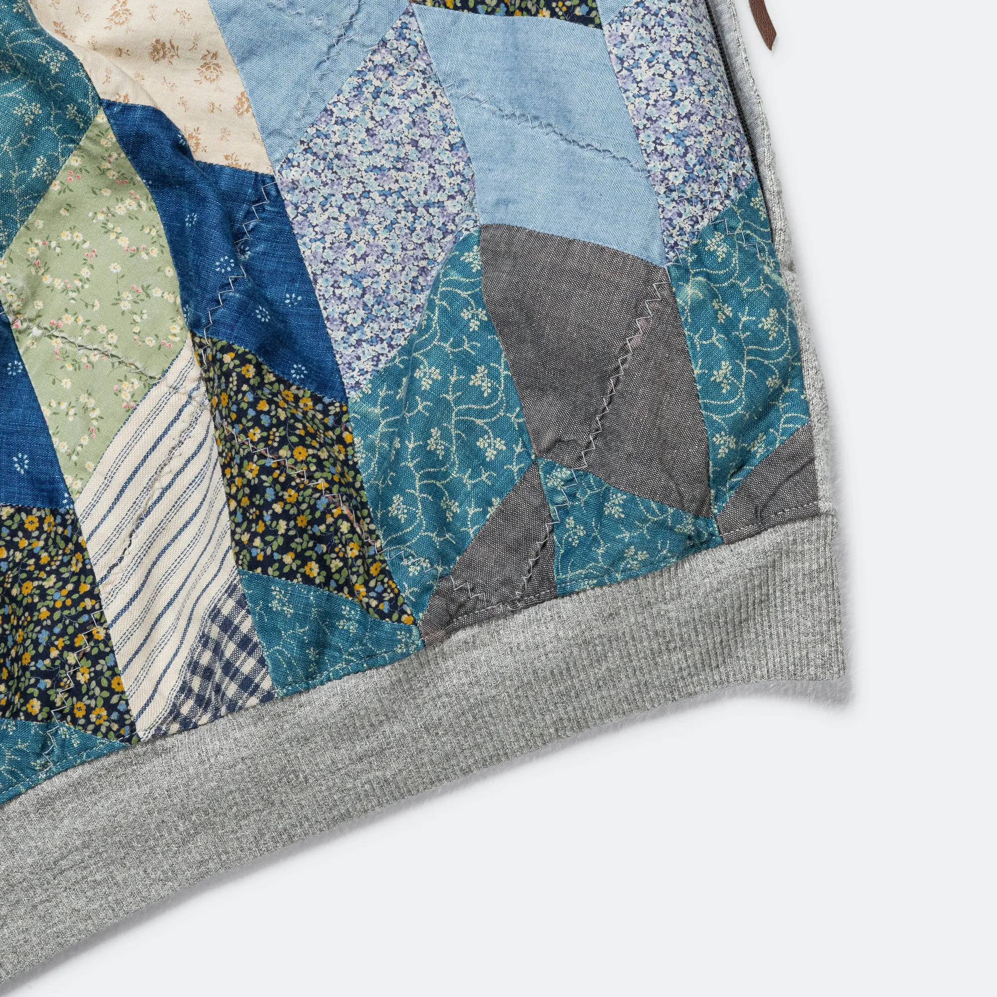 TOP SWT Knit x YABANE Quilt 2 TONES BIG Vest - Grey/IDG