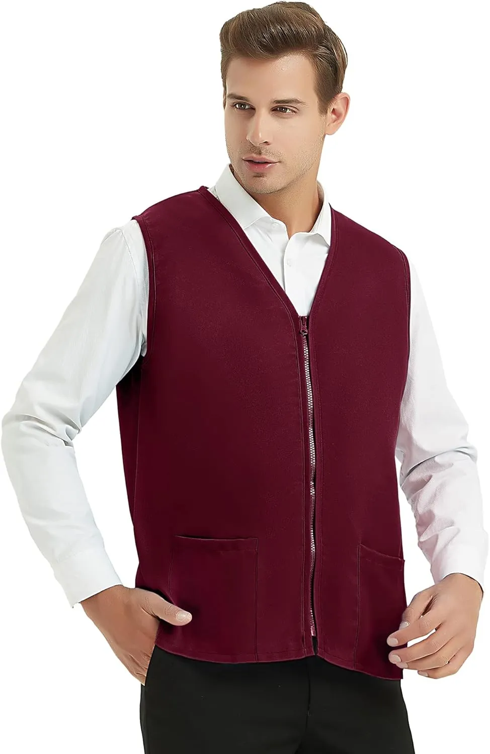 TopTie Custom Adult Volunteer Uniform Vest Polyester Zipper Supermarket Activity Vest