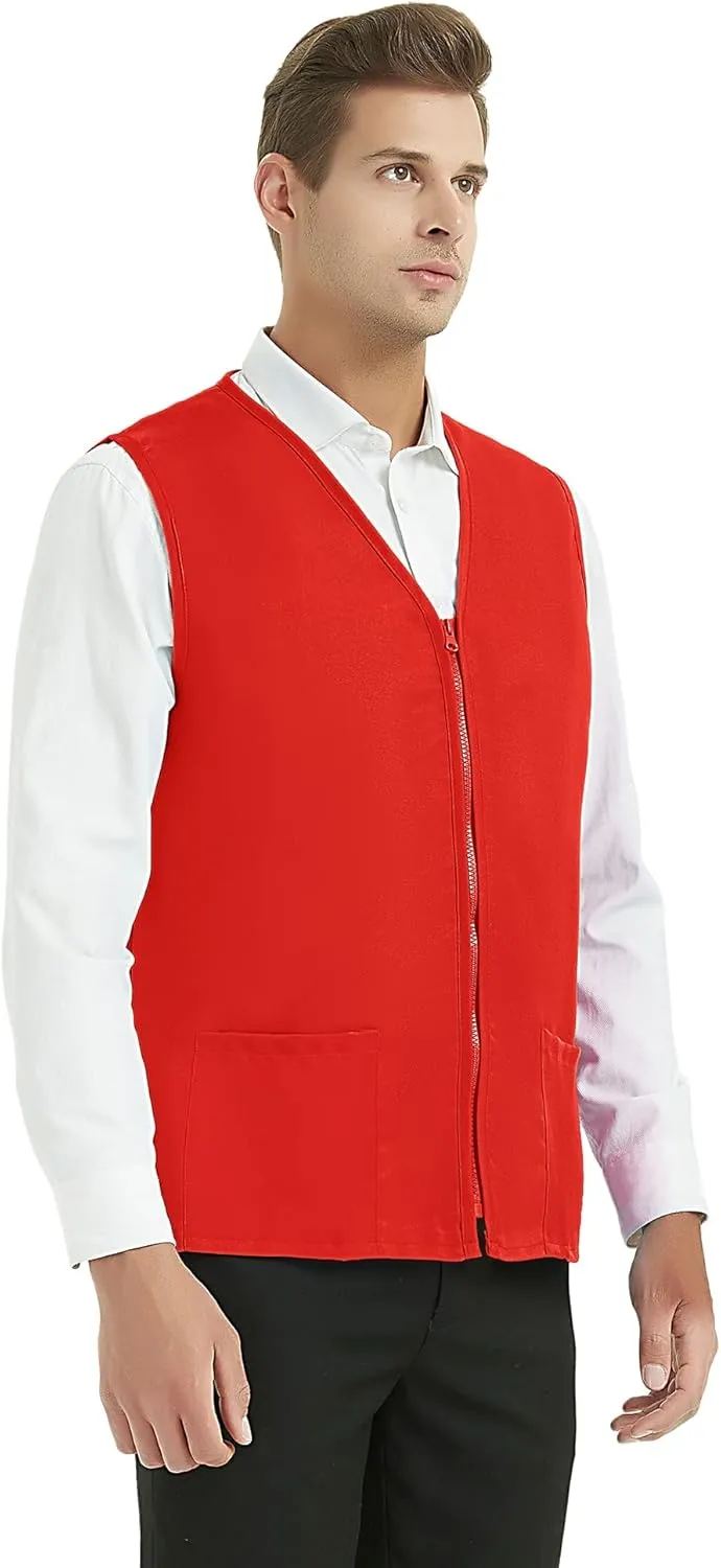 TopTie Custom Adult Volunteer Uniform Vest Polyester Zipper Supermarket Activity Vest