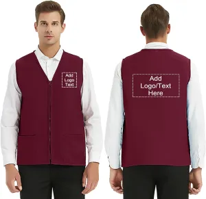 TopTie Custom Adult Volunteer Uniform Vest Polyester Zipper Supermarket Activity Vest