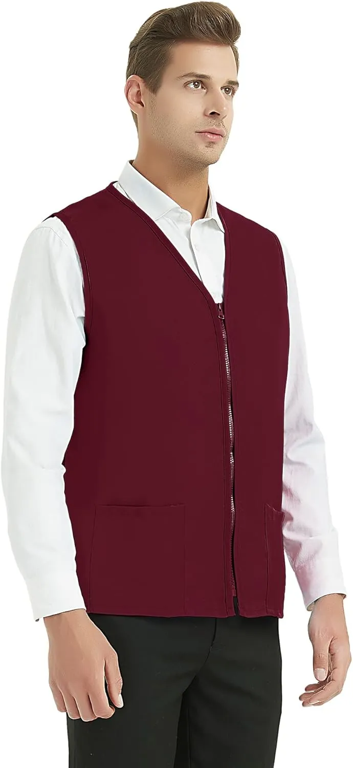 TopTie Custom Adult Volunteer Uniform Vest Polyester Zipper Supermarket Activity Vest