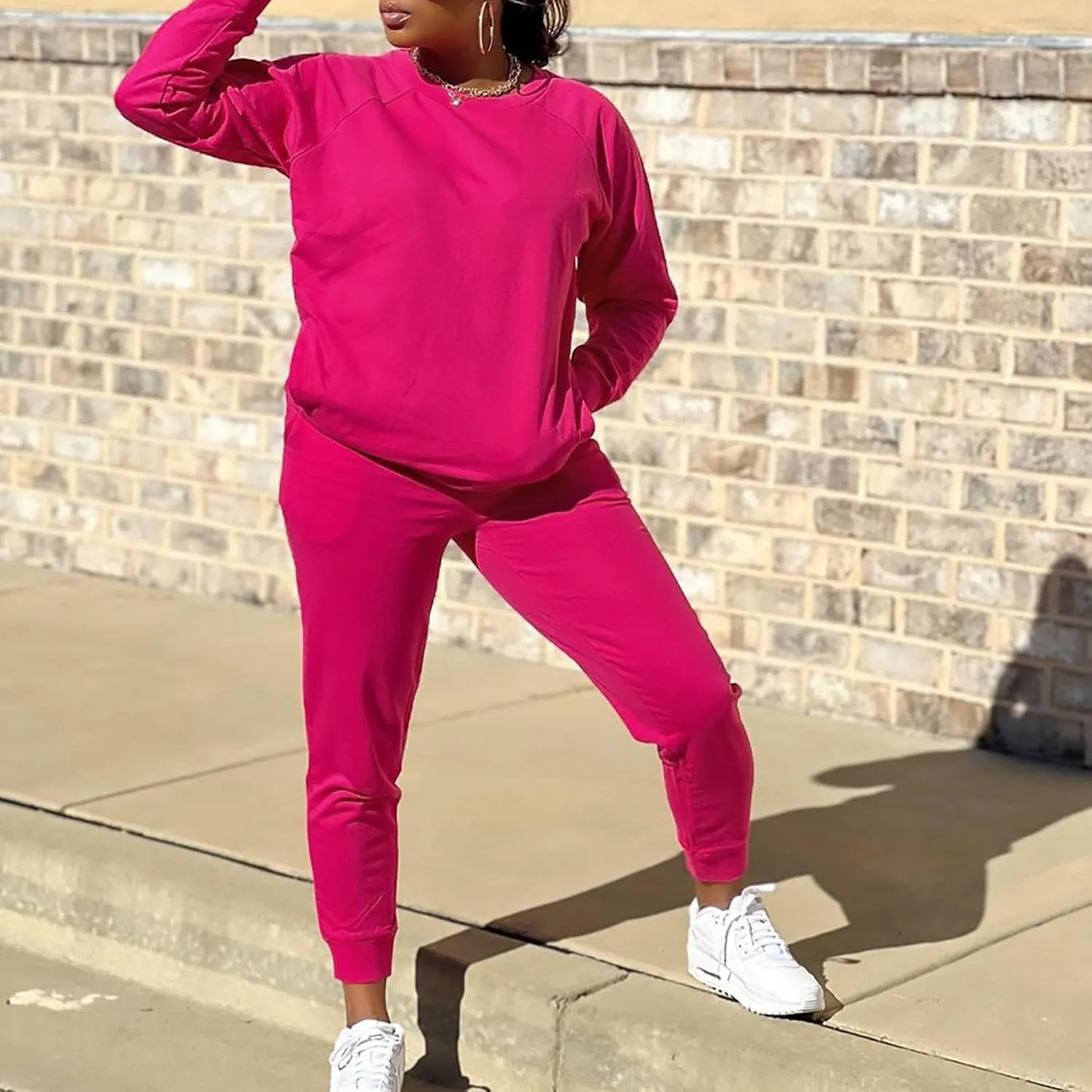 Track Suits for Women Set - 2 Piece Outfits Sweatsuit Pocket Sweatshirt with Pants Fall Jogging Workout Sets for Women