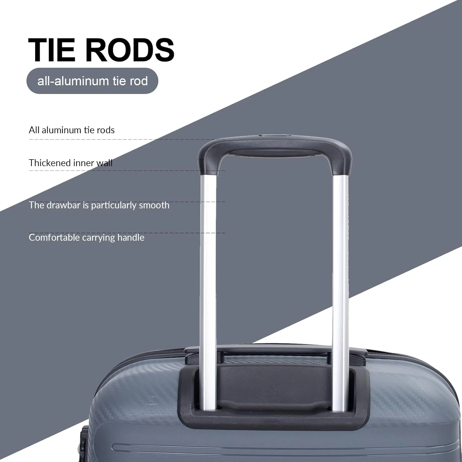 Travelhouse Luggage Set with Double Spinner Wheel,PP Hardside 3 PIECE Suitcase Set with Spinner Wheel, Carry on set with TSA Lock (GRAY)