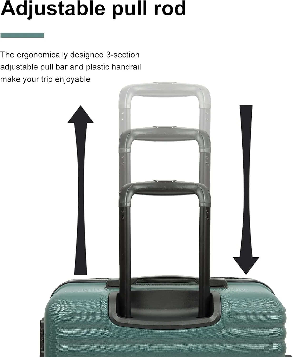 Travelhouse suitcases set 3-Piece Hardshell Luggage Set with Spinner Wheels & TSA Locks PP suitcases luggage (Green, 3-Piece Set (20/24/28))
