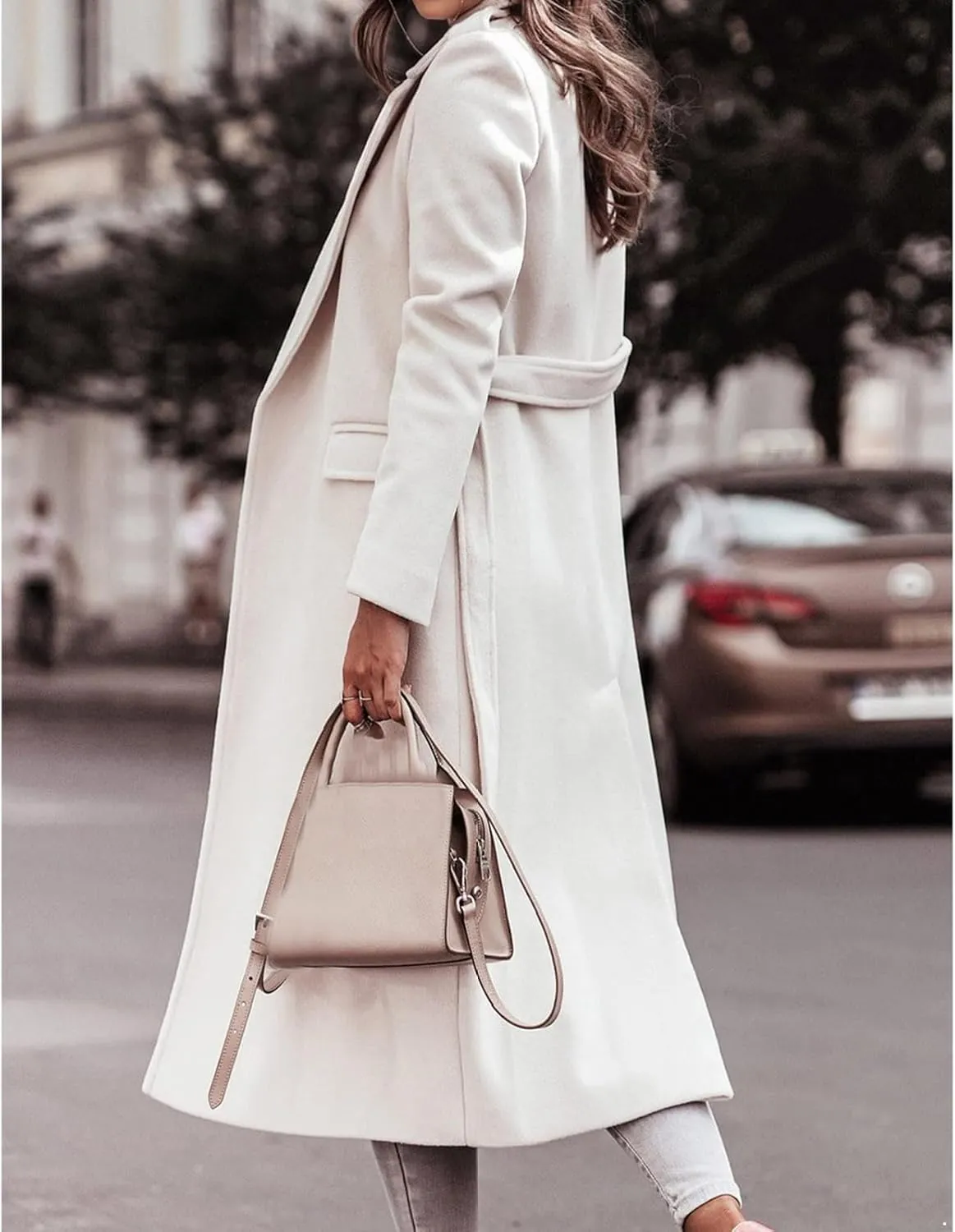 Trench Coats for Women Classic Open Front Cardigans Ladies Elegant Long Jacket Lightweight Casual Windbreaker Coat