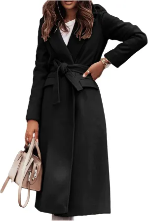 Trench Coats for Women Classic Open Front Cardigans Ladies Elegant Long Jacket Lightweight Casual Windbreaker Coat