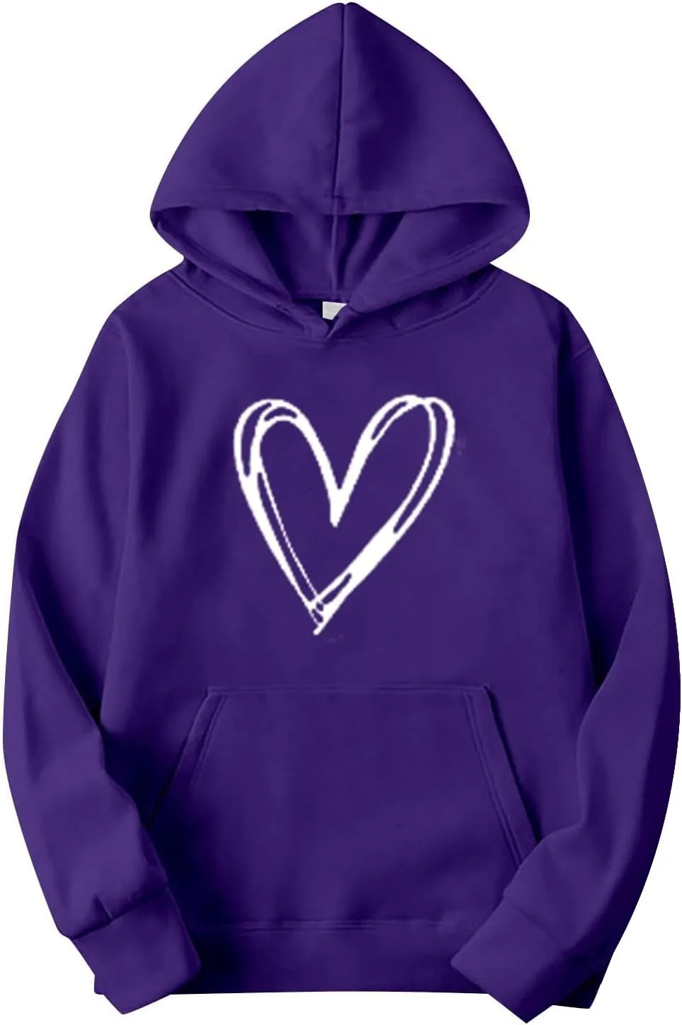 Two Piece Outfits for Women Oversized Heart Printed Pullover Hoodie Casual Sweatpants Tracksuits Lounge Sets