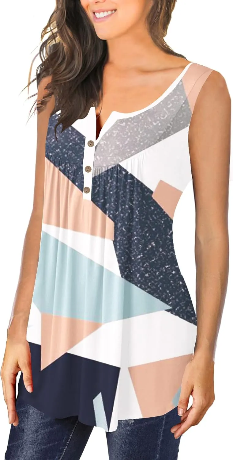 Ulovmi Plus Size Tank Top for Women Sleeveless Tunic Tops to Wear with Leggings