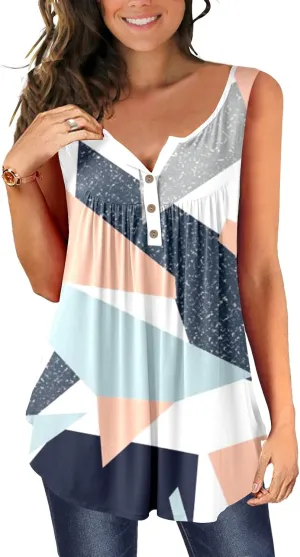 Ulovmi Plus Size Tank Top for Women Sleeveless Tunic Tops to Wear with Leggings