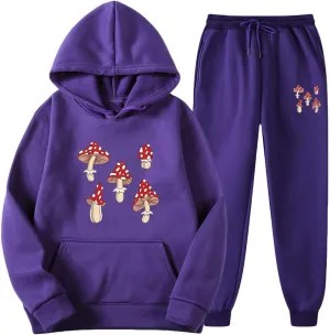 Unisex Crewneck Sweatsuit Set Men Women Oversized Jogger Sports Tracksuit Hoodies and Sweatpant 2 Piece Outfits
