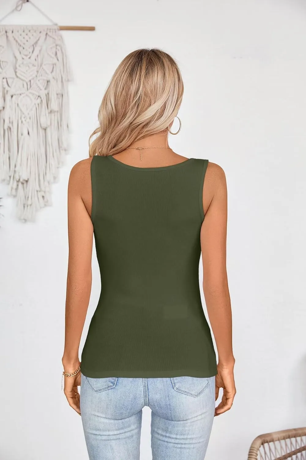 VICHYIE Womens Summer Cutout Tank Tops Sleeveless Shirts Ribbed Tanks Slim Fitted Y2K Sexy Basic Tee Shirt