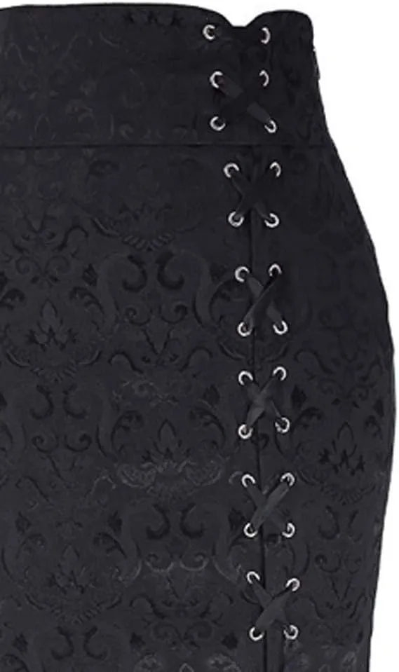 Victorian Pencil Skirt for Women Vintage Steampunk Lace up Tiered Ruffle Maxi Skirts High Waisted Long Mermaid Fishtail Skirt