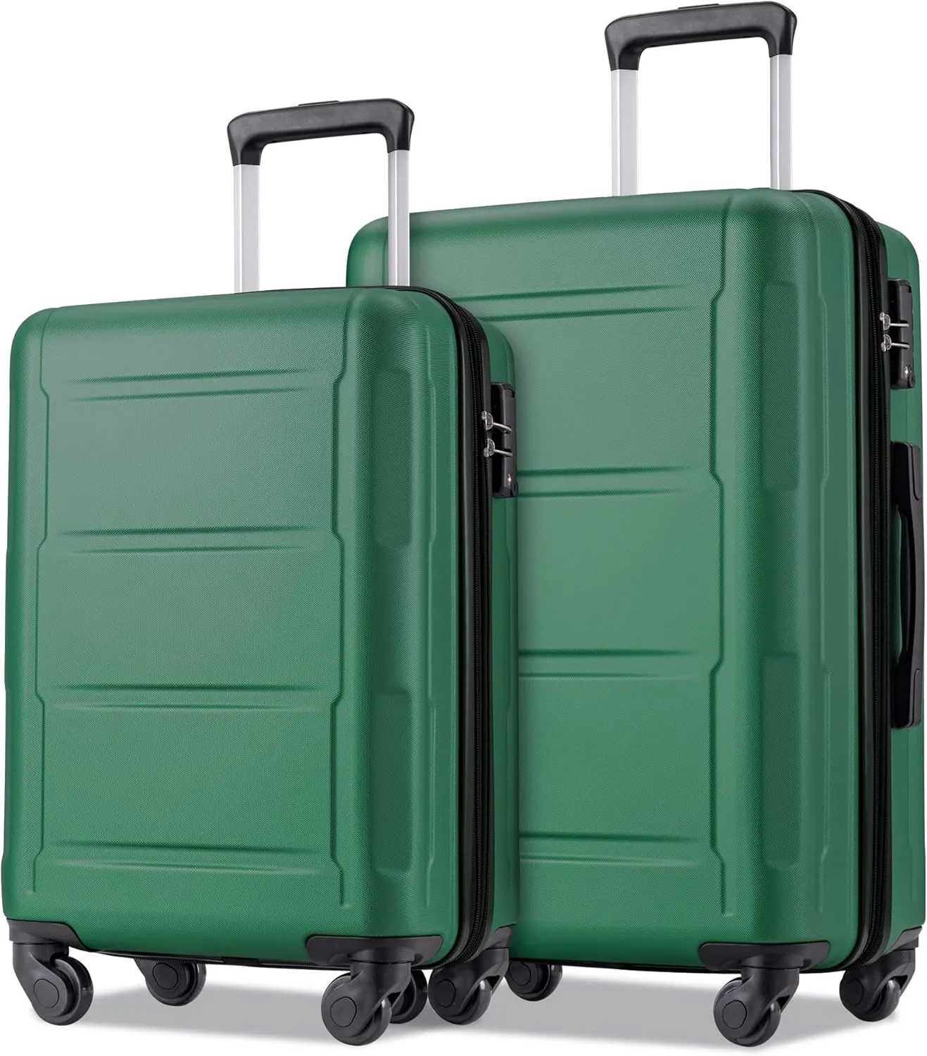 VOXIV 2 Piece Luggage Set,Expandable Luggage Set with Spinner Wheels, Lightweight Rolling Travel Hard Suitcase Set,20inch 24inch,Green