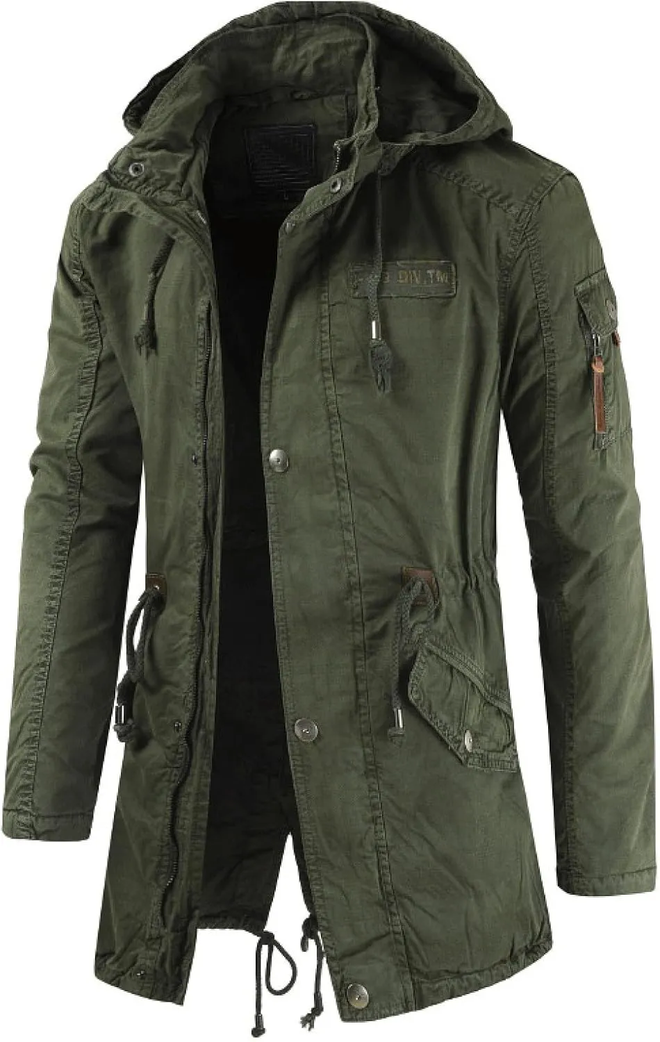 Windbreaker Jackets for Men Classic Slim Zipper Cardigan Solid Color Hooded Casual Winter Pea Coat Business Overcoat