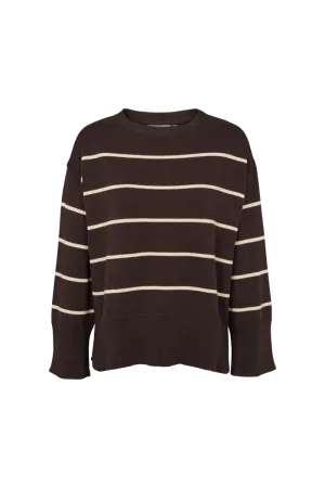 Winie O-neck Stripe - Chocolate / Birch