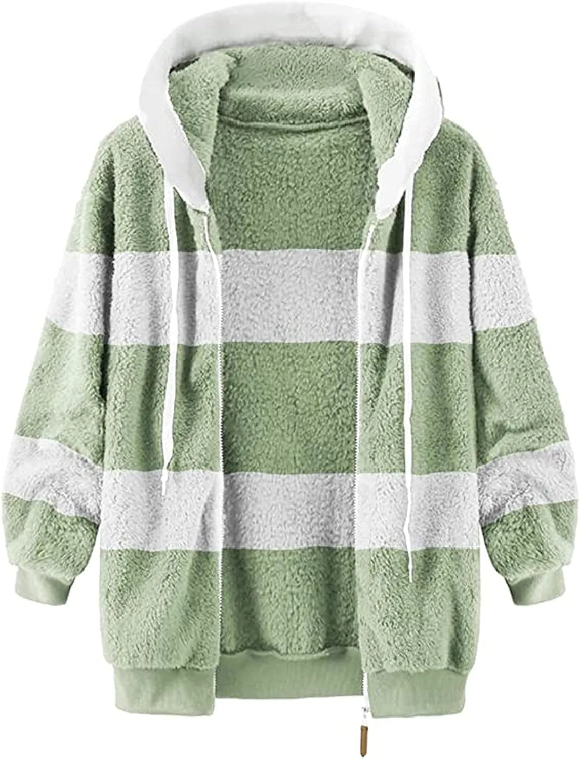 Winter Coats for Women Plus Size Fleece Hooded Jacket Long Sleeve Sherpa Jacket Full Zip Hoodies Winter Clothes