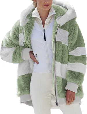 Winter Coats for Women Plus Size Fleece Hooded Jacket Long Sleeve Sherpa Jacket Full Zip Hoodies Winter Clothes