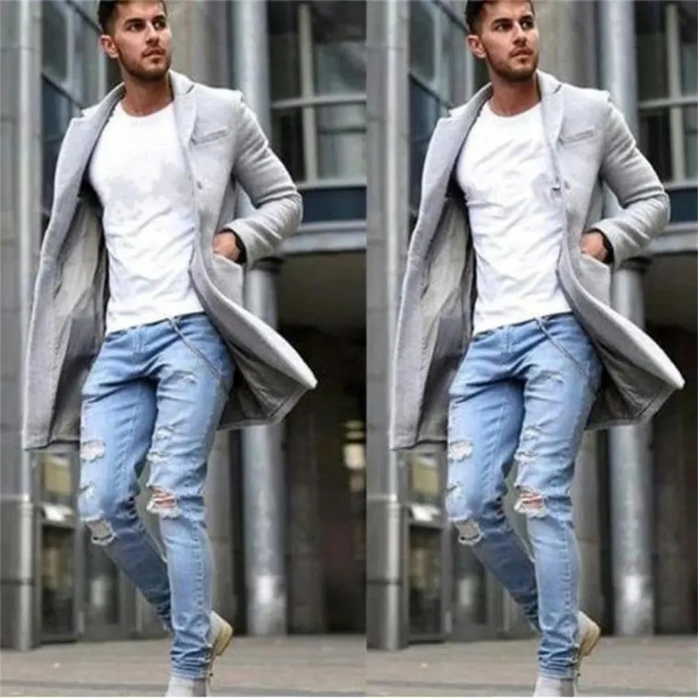 Winter Jacket Men's Coat Warm Long Sleeve Men's breaker Long Men's Coat Button Coat Coat Warm Streetwear Coat