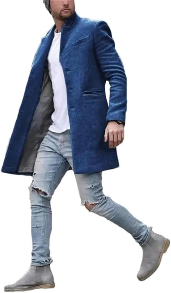 Winter Jacket Men's Coat Warm Long Sleeve Men's breaker Long Men's Coat Button Coat Coat Warm Streetwear Coat